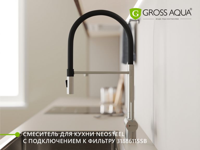Смеситель для кухни Neosteel с подключением к фильтру воды 3188611SSB