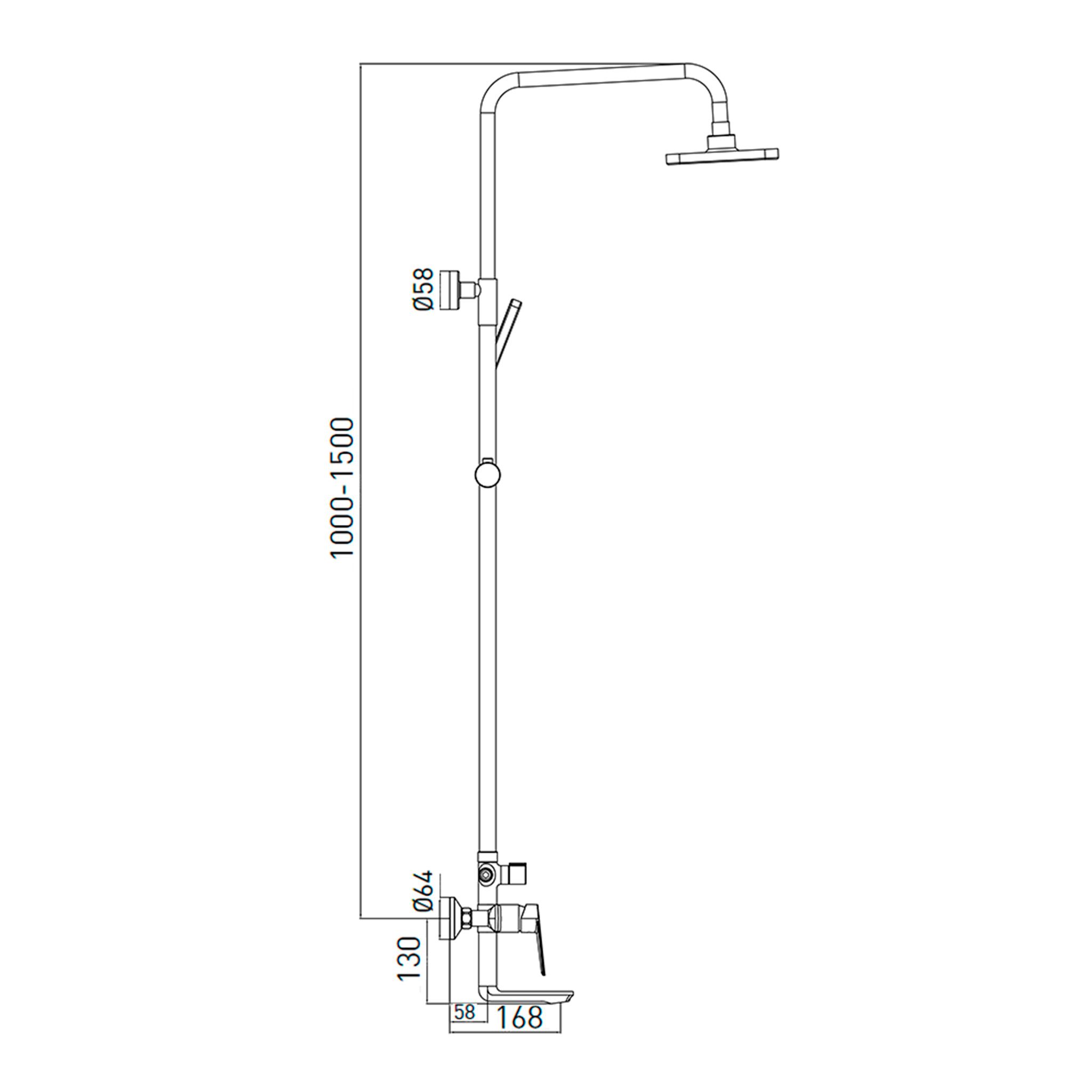 Душевая система со смесителем Динамика (Dyno) GA9009SMD07MB