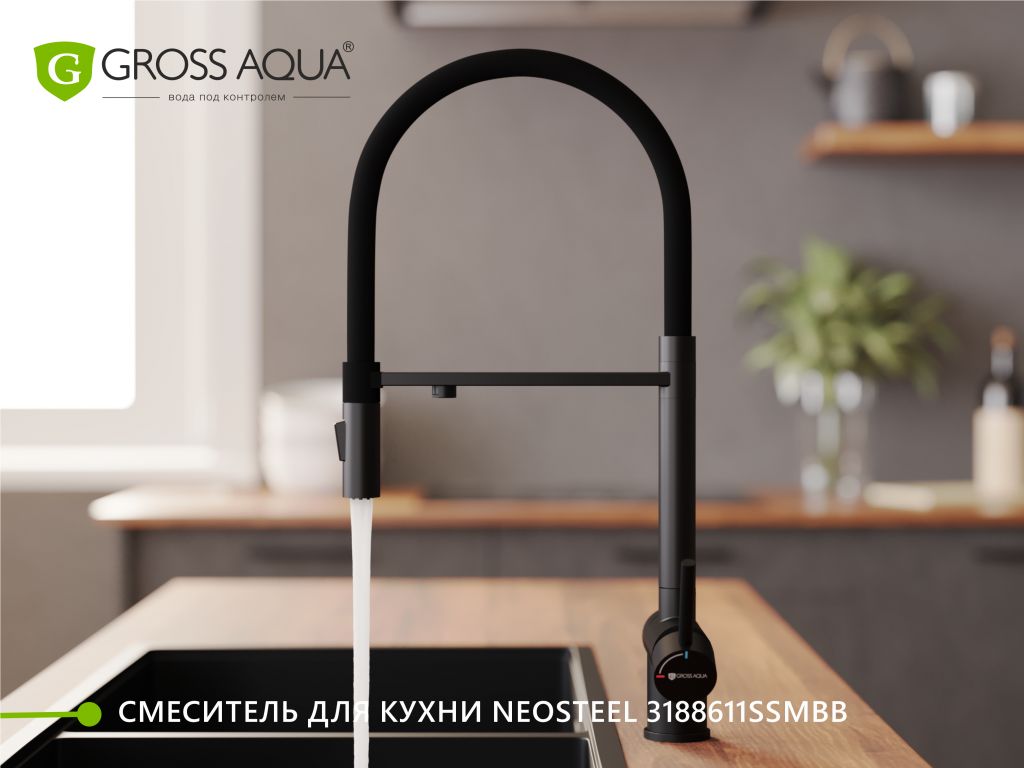 Смеситель для кухни Neosteel 3188611SSMBB