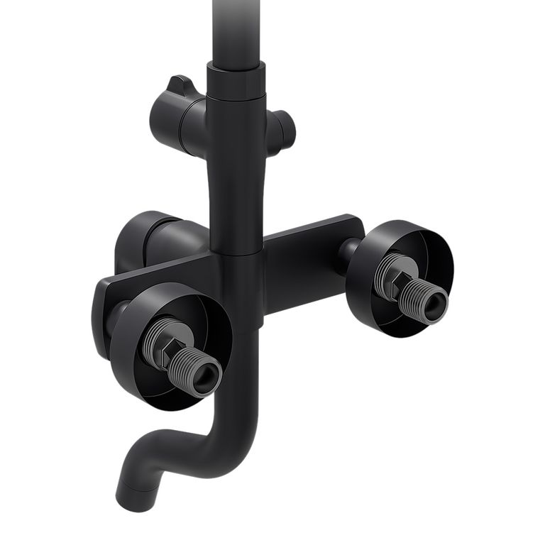 Душевая система со смесителем с изливом Flat Matt Black